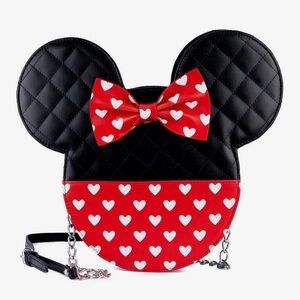 Loungefly Black and Red Heart Ears Crossbody